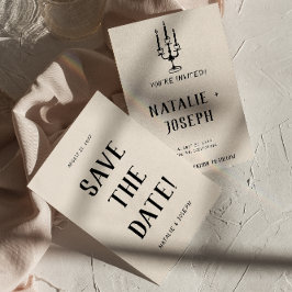 Moderne alte Geldhand gezeichnete Retro Quirky Hoc Save The Date