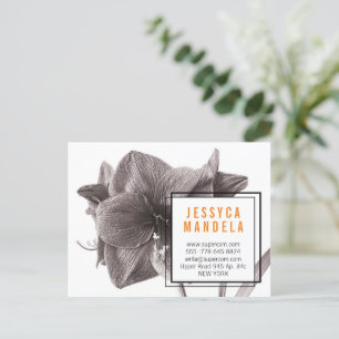 Moderne Amaryllis-Blume Orange Geschäftskartenmagn Postkarte