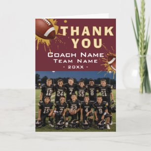 Moderne American Football Team Foto Coach Dankeskarte