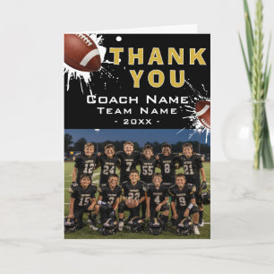 Moderne American Football Team Foto Coach Dankeskarte