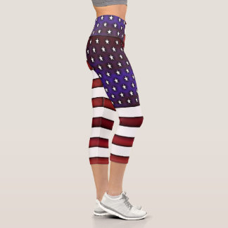 Moderne amerikanische Flagge Capri Leggings