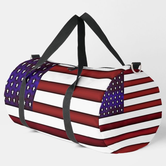 Moderne amerikanische Flagge Duffle Bag (Linke Ecke)