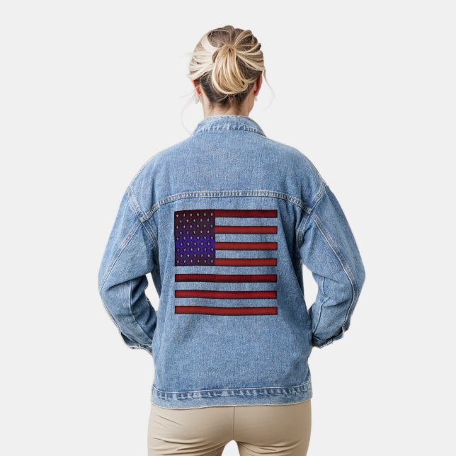 Moderne amerikanische Flagge Jeansjacke (Modell)