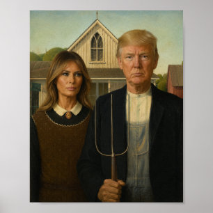 Moderne amerikanische Gotik - Trump & Melania Paro Poster