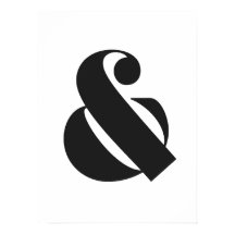 Moderne Ampersand Schwarz-Weiß-Typografie Print