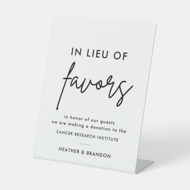 Moderne an die Stelle der Lieblinge der Hochzeitss Sockelschild (Vorderseite)