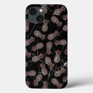 Moderne Ananas aus schwarzem Marmor Rose Case-Mate iPhone Hülle