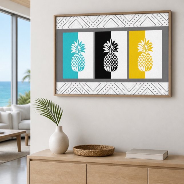 Moderne Ananas farbenfrohe Canvas Print Leinwanddruck (Von Creator hochgeladen)