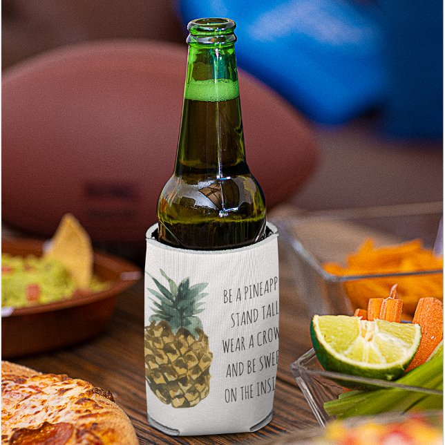 Moderne Ananas mit Aquarellfarbe & positives Zitat Dosenkühler (Von Creator hochgeladen)