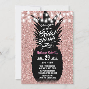 Moderne Ananas Rose Gold Luau Brautparty Einladung