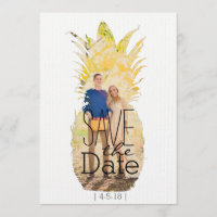 Moderne Ananas Save the Date | Tropische Hochzeit