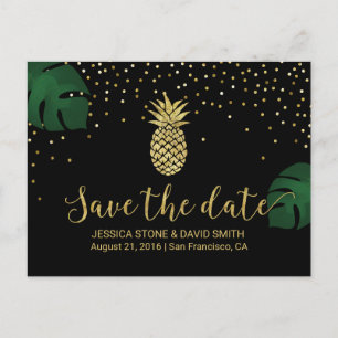Moderne Ananas Tropical Save the Date Ankündigungspostkarte