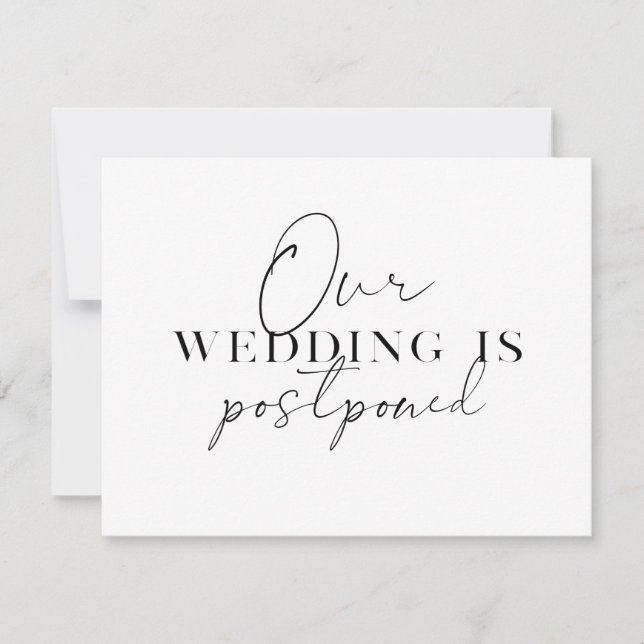 Moderne Änderung der Pläne für die Hochzeitverläng Ankündigung (Vorderseite)