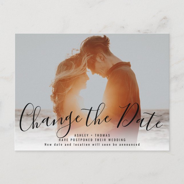 Moderne Änderung des Datums | Foto hochladen Postkarte (Vorderseite)