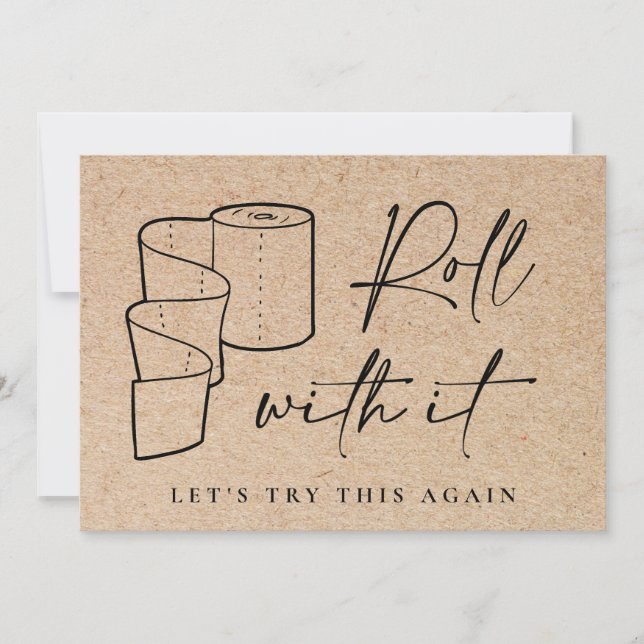 Moderne Änderung des Datums Zurückgestellt Stornie Einladung (Vorderseite)