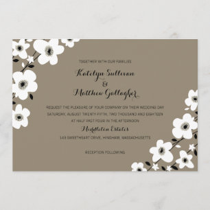 Moderne Anemone Wedding   Einladung