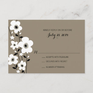 Moderne Anemone Wedding RSVP Karte