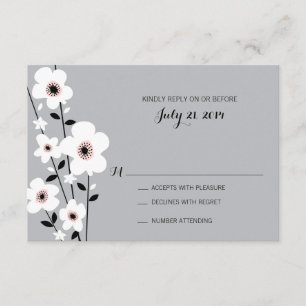 Moderne Anemone Wedding RSVP Karte