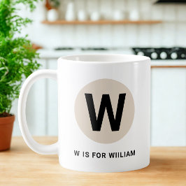 Moderne Anfangs-Tasse – „W steht für [Name]“-Desig Kaffeetasse