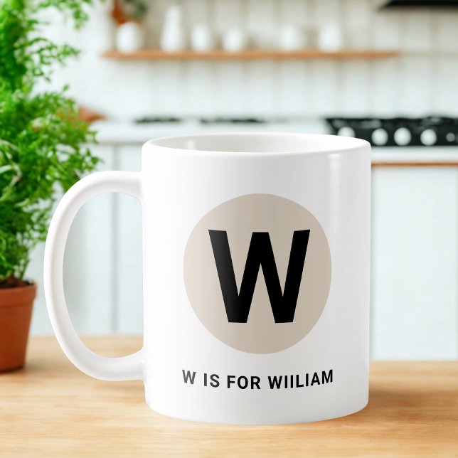 Moderne Anfangs-Tasse – „W steht für [Name]“-Desig Kaffeetasse (Von Creator hochgeladen)