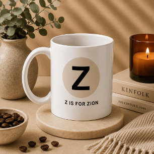 Moderne Anfangsbuchstabe-Tasse – „Z steht für [Nam Kaffeetasse