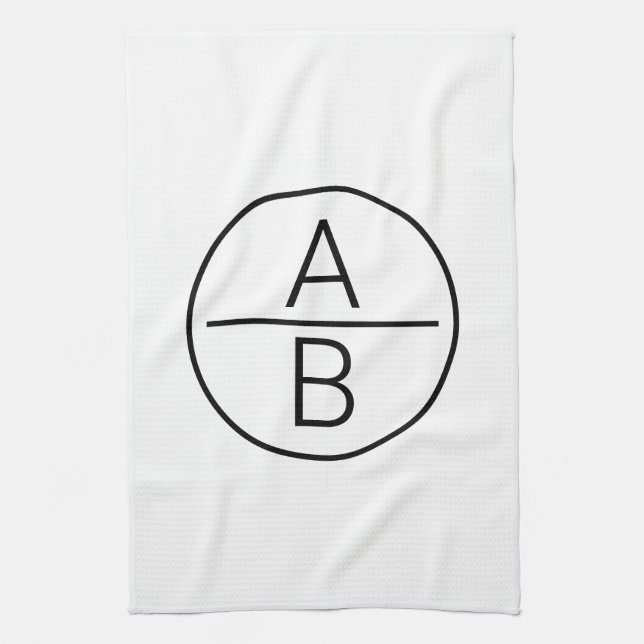 Moderne Anfangsbuchstaben-Monogramm Geschirrtuch (Vertikal)