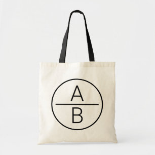 Moderne Anfangsbuchstaben-Monogramm Tragetasche