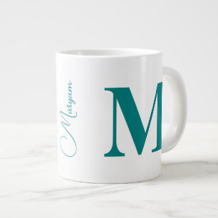 Moderne Anfangsbuchstaben und -namen Aquamarine Jumbo-Tasse