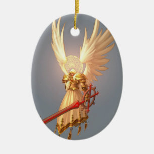 Moderne Angel Keramik Ornament Oval