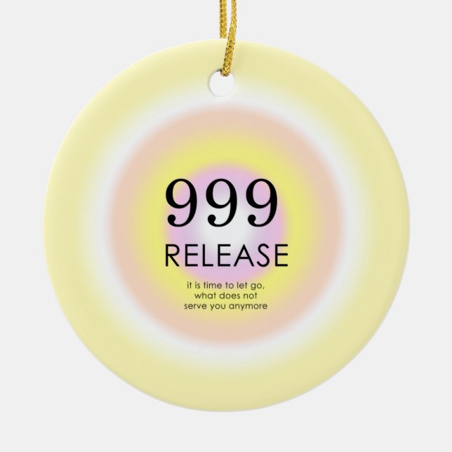 Moderne Angel Numerologie bedeutet 999 Keramik Ornament (Vorne)