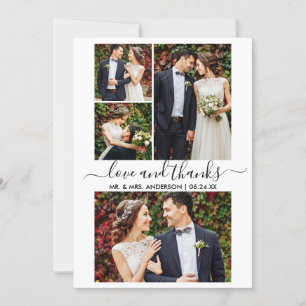 Moderne angesagte Kalligrafie Script Wedding 4 Fot Dankeskarte
