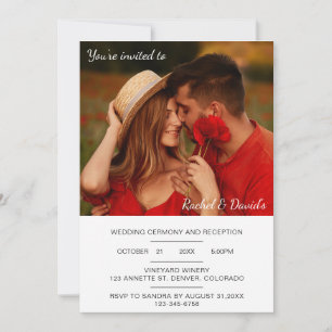 Moderne, animierte Hochzeit mit Minimalistischem F Einladung