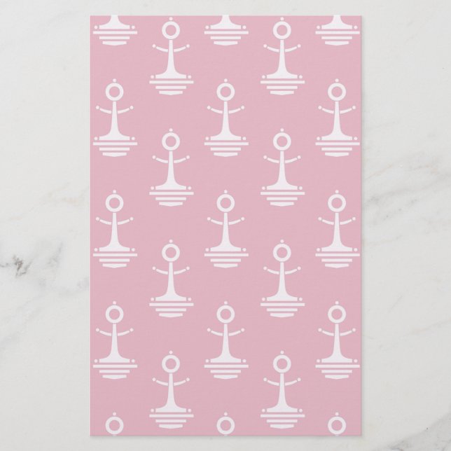Moderne Anker Muster Briefpapier (Vorderseite)