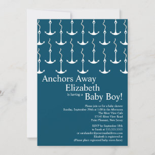 Moderne Anker weg Nautical Baby Dusche Einladung