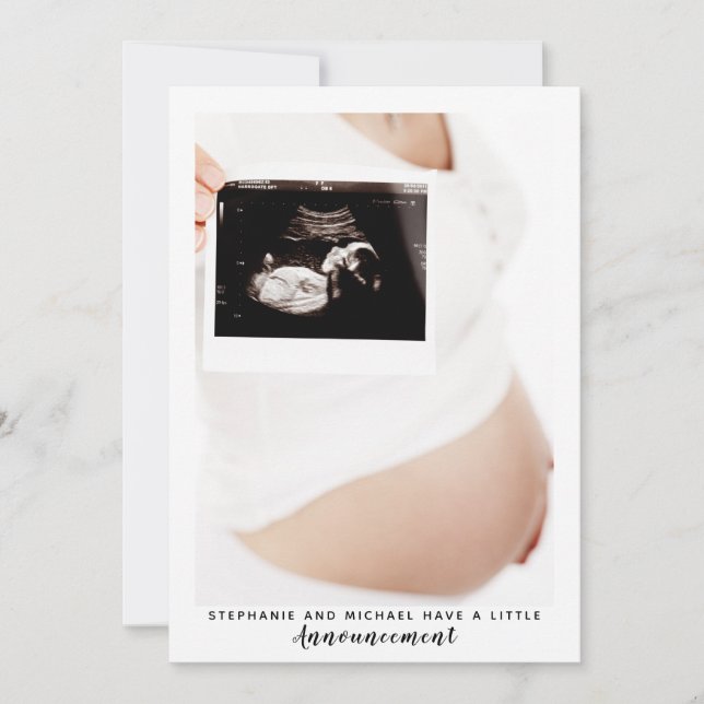 Moderne Ankündigung der Schwangerschaft im Schwarz (Vorderseite)