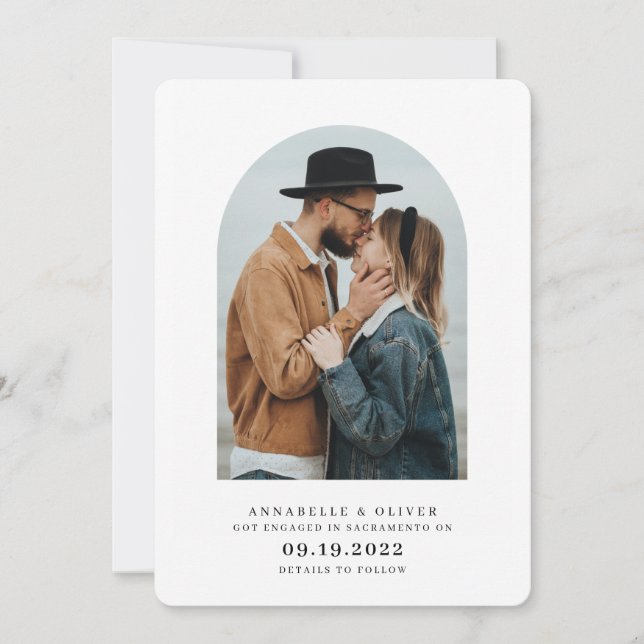 Moderne Ankündigung der Verlobung des Minimalistis (Vorderseite)