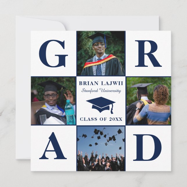 Moderne Ankündigung des 4-Foto-Abschlusses (Vorderseite)