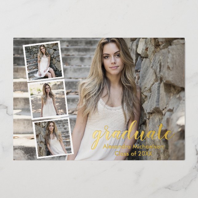 Moderne Ankündigung des 4-Foto-Abschlusses (Vorderseite)