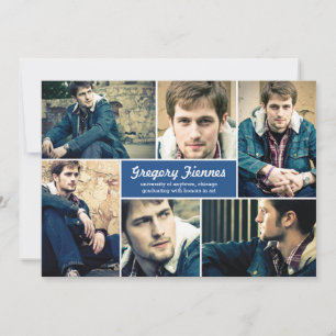 Moderne Ankündigung des 6-Foto-Abschlusses in Blue