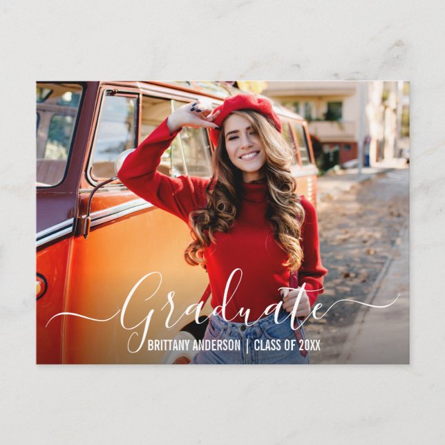 Moderne Ankündigung des Graduate-Fotos Postcard (Vorderseite)