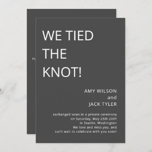 Moderne Ankündigung einer einfachen grauen Hochzei