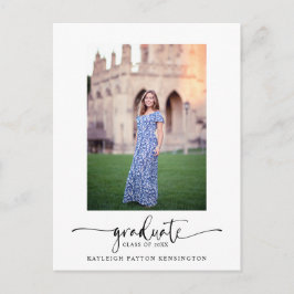 Moderne Ankündigung eines eleganten Script-Abschlu Postkarte