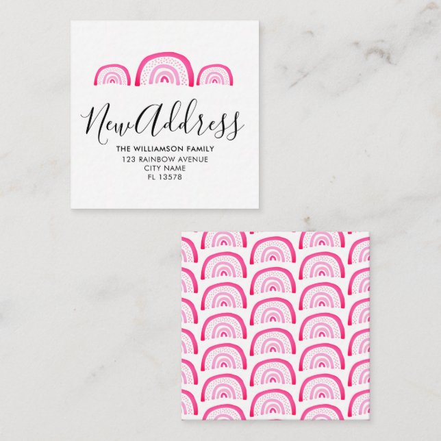 Moderne Ankündigung Rosa Regenbogen (Vorne/Hinten)