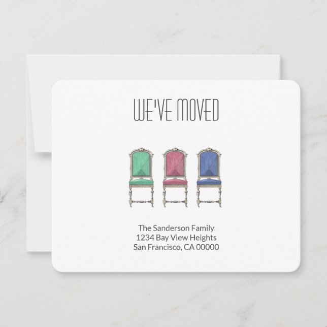 Moderne Ankündigung über den Umzug der Familie (Vorderseite)