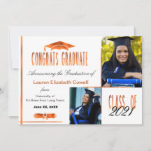 Moderne Ankündigung von 2 Foto White & Orange Grad