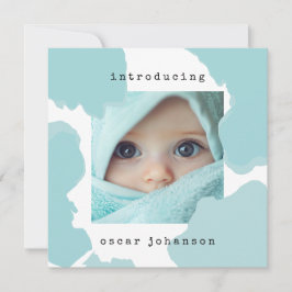 Moderne Ankündigung von Aqua Watercolor Baby