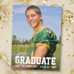 Moderne Ankündigung von Sporty Abschluss Postcard<br><div class="desc">Ankündigung der Postkarte für den modernen Sporty Graduate Foto Abschluss</div>