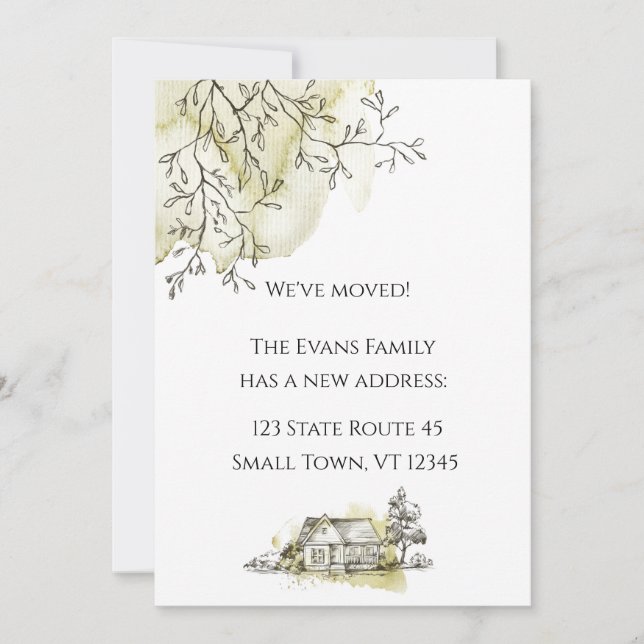 Moderne Ankündigung zur Wasserfarbenzeichnung (Vorderseite)