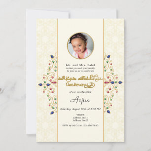 Moderne Annaprashan First-Reis-Zeremonie-Foto Einladung