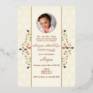 Moderne Annaprashan First Rice Zeremonie Foto Folieneinladung